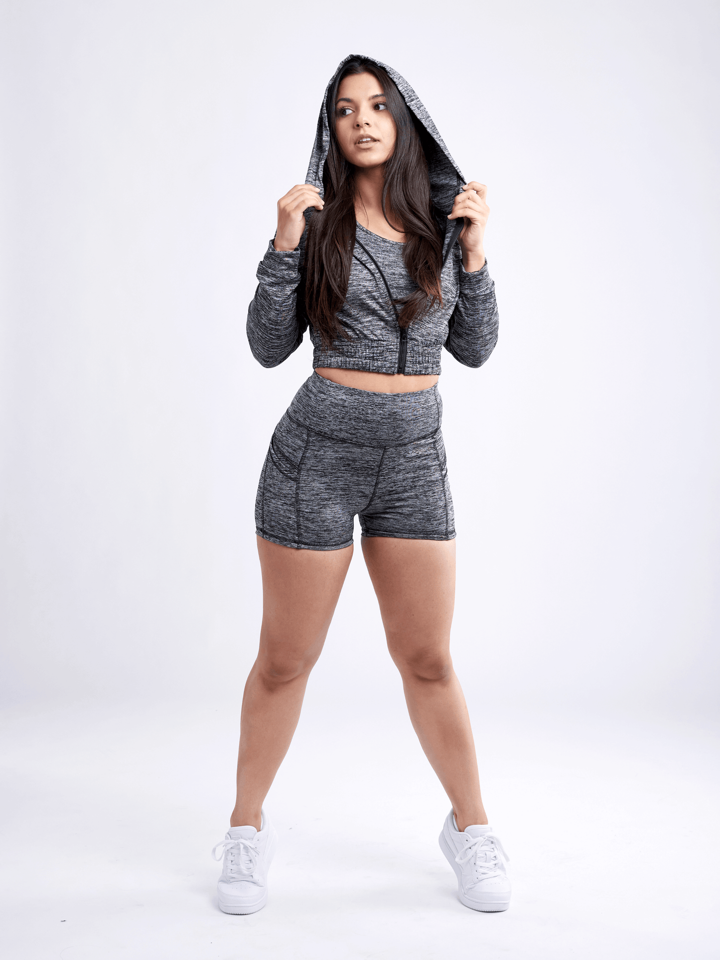 JupiterGear Athletic Zip-Up Crop Hoodie Jacket