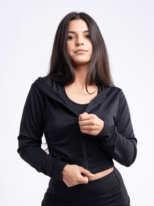 JupiterGear Athletic Zip-Up Crop Hoodie Jacket