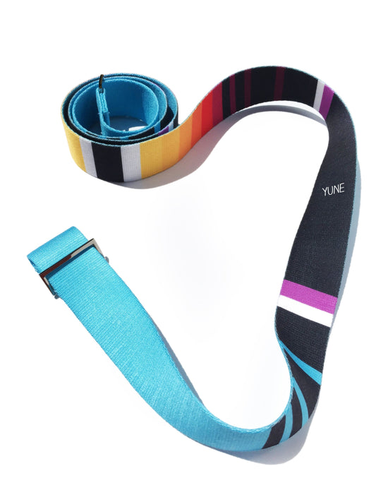 Horatio Yoga Strap – Blue Stretching Strap w/ Metal Buckles | Yune